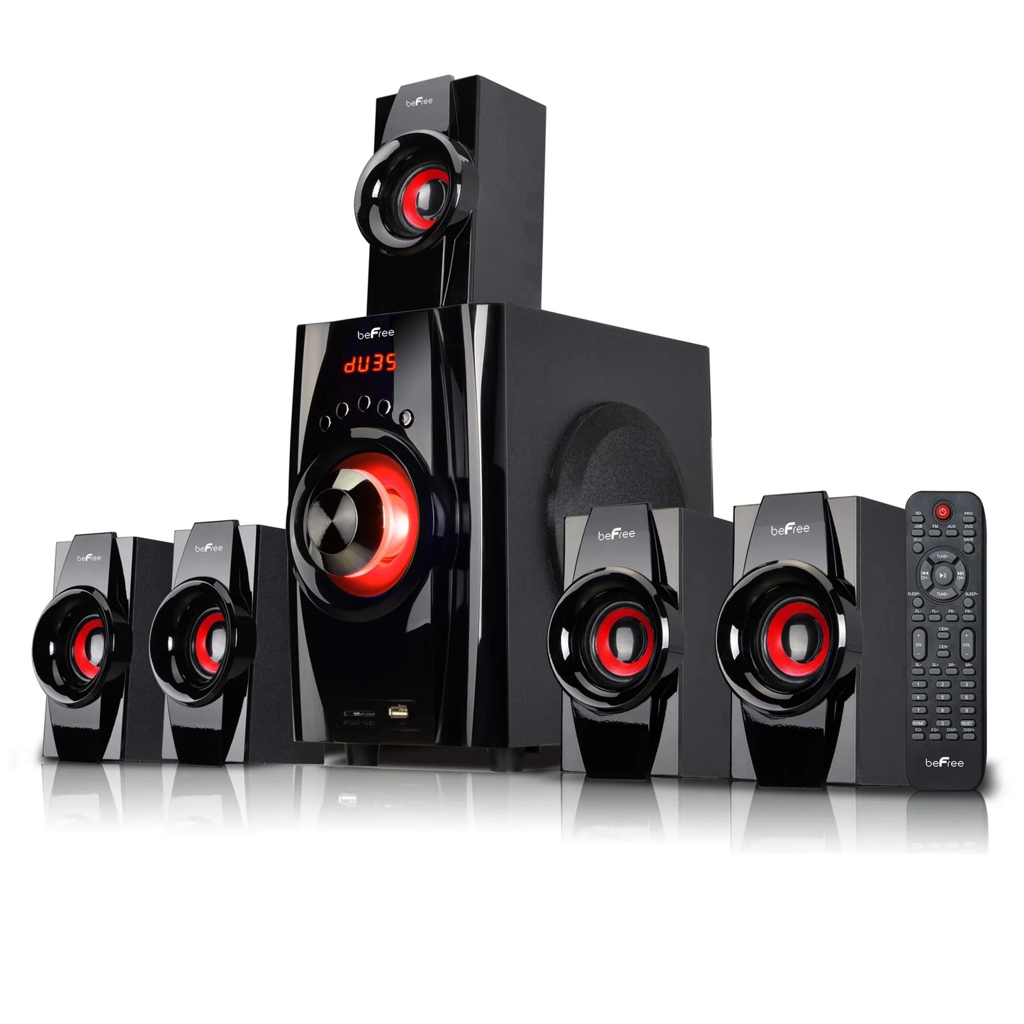 BFS-410 5.1 Channel Surround Sound Bluetooth Speaker System in Red