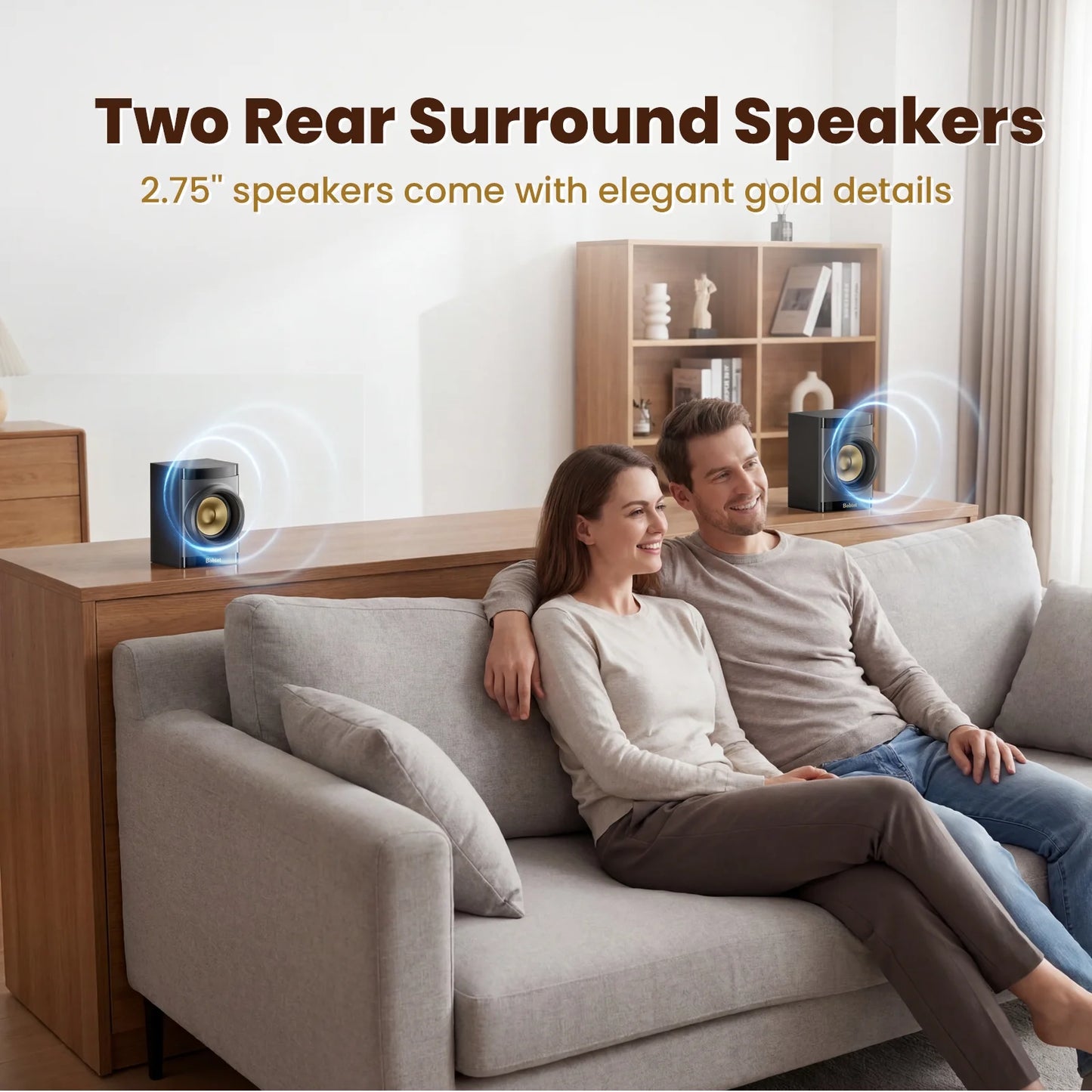 5.1 Surround Sound System,200W Bluetooth Speaker System for TV,5 Wired Speakers 4 Inch Woofer Built-In Receiver, Support ARC Optical Bluetooth Input,Home Stereo Theater Systems