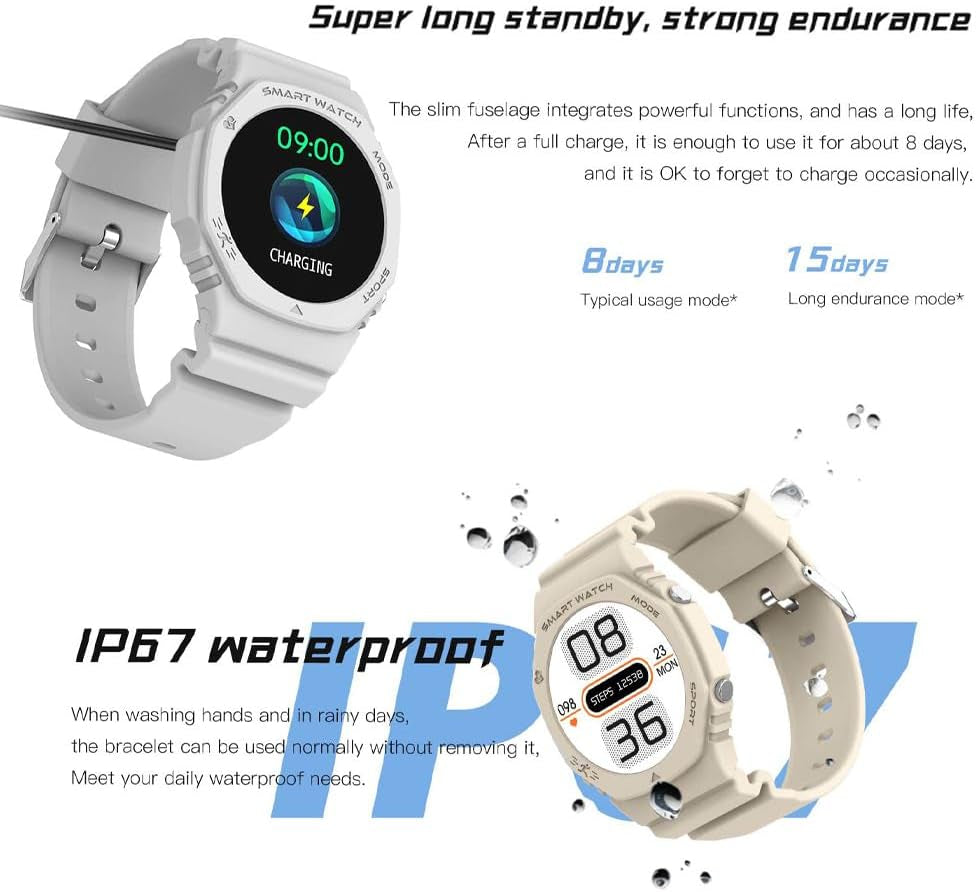 Smart Watches for Men Women Make/Answer Calls,Message Reminder,100+ Sport Modes Exercise Data Record for Calories,Distance,Step,Heart Rate Monitor,Fitness Tracker Android and Ios