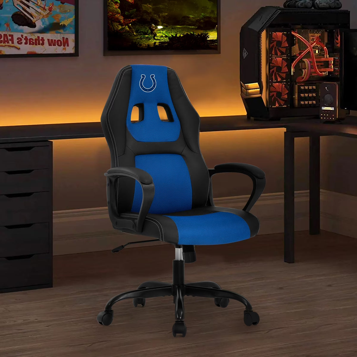 Ergonomic Adults Leather Racing Gaming Chairs with Wheels, IND