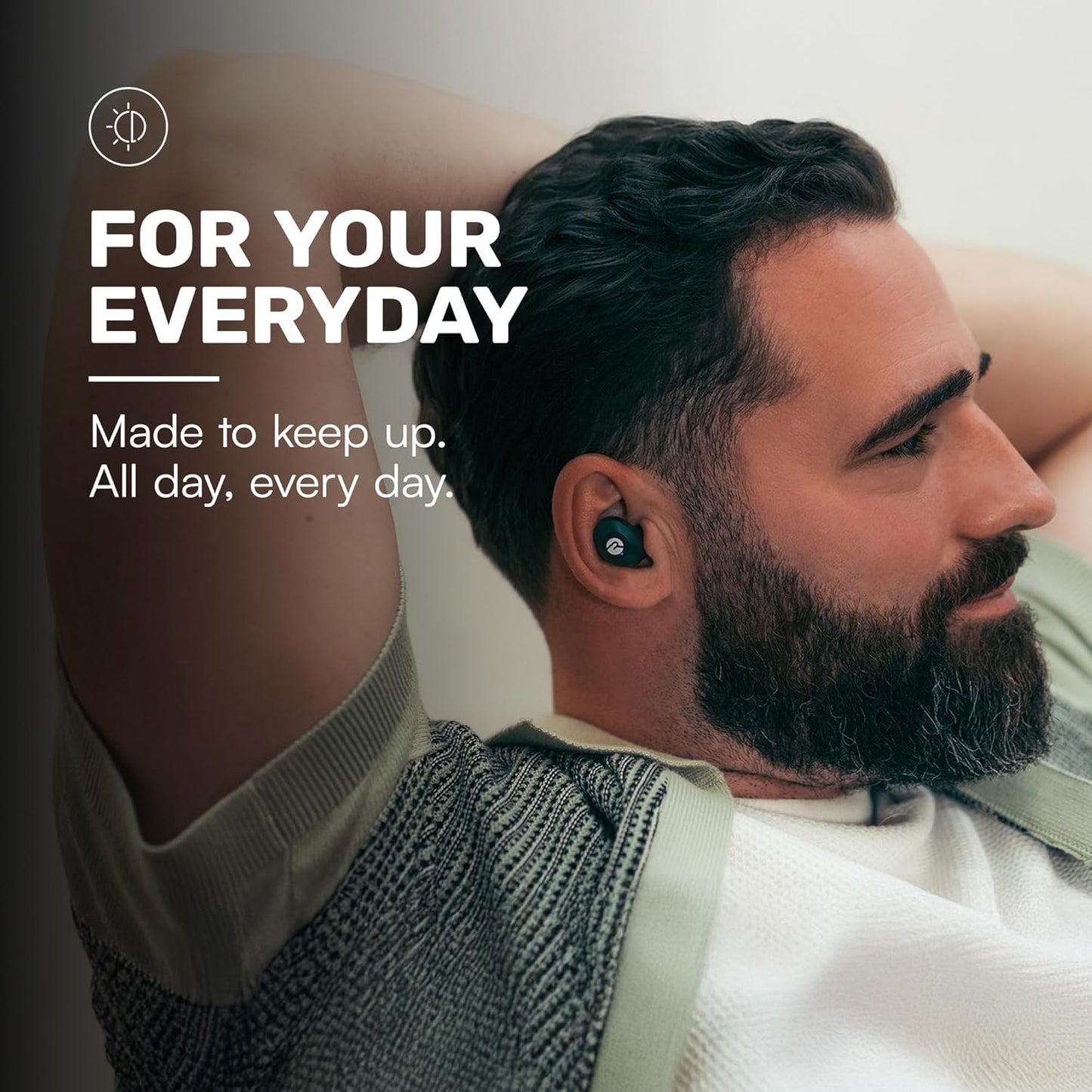 Everyday Earbuds Classic Bluetooth Wireless with Microphone - Stereo Sound, Active Noise Canceling, In-Ear Bluetooth Headset True Wireless Earbuds 32 Hours Playtime (Black)