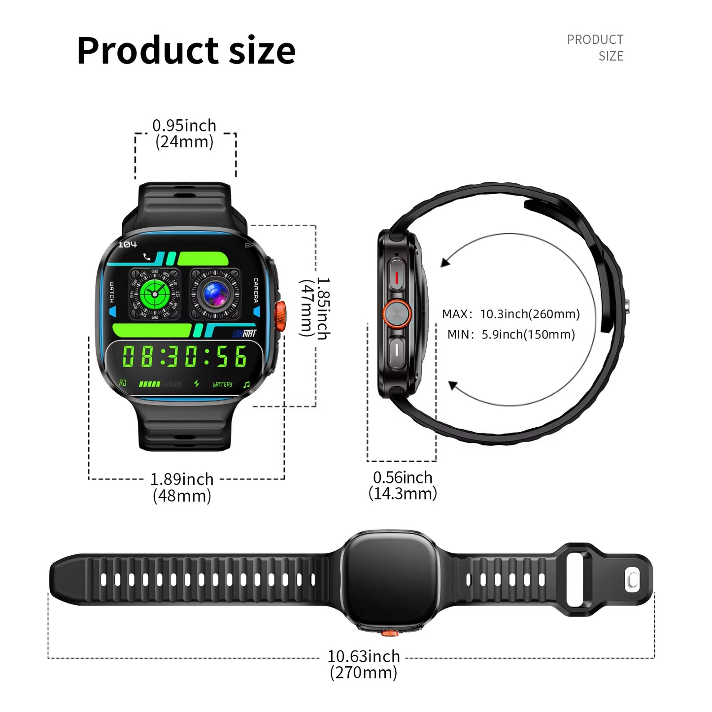 New APPLLP 6 MAX Android Smart Watch Phone Amoled Touch Screen Rotating Camera AI Translation Function Chatgpt