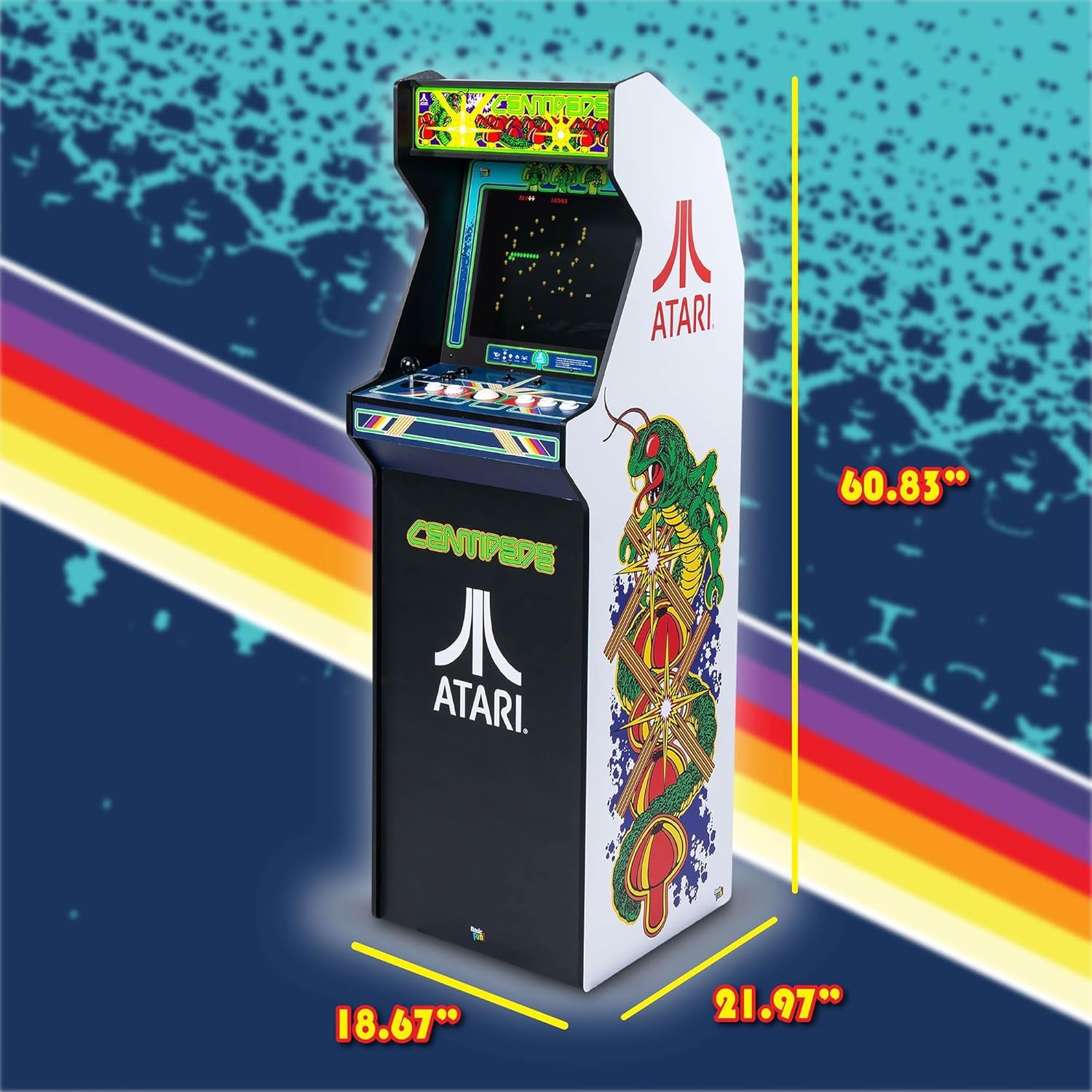 - Atari Centipede Ultra Series Game Machine, 40 Games, 17" Liquid Crystal Screen - Indoor Cabinet, Retro, Gaming Console, Basement Decoration, Man Cave