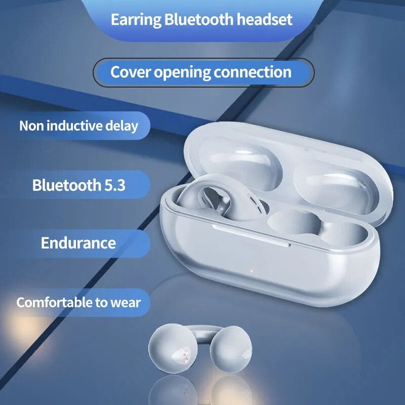 Bluetooth 5.3 Wireless Earbuds Ear Clip Bone Conduction Headphones Sport Headset