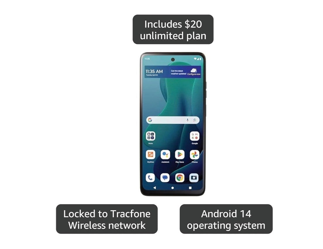 Tracfone Motorola Moto G 5G 2024 Locked Prepaid 128GB $20 Unlimited Talk NEW
