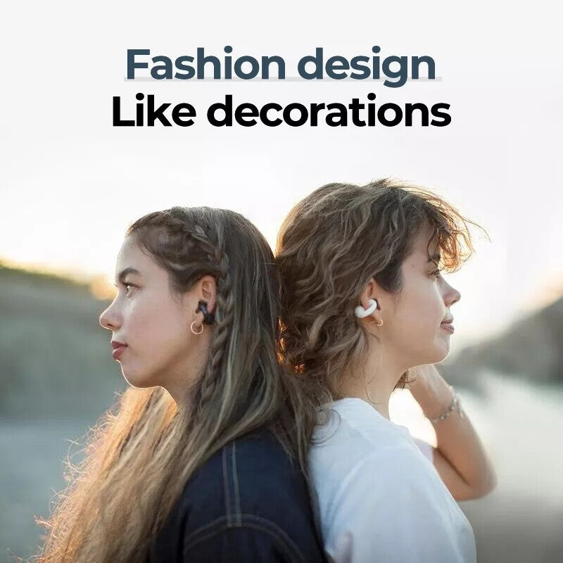 Bluetooth 5.3 Wireless Earbuds Ear Clip Bone Conduction Headphones Sport Headset