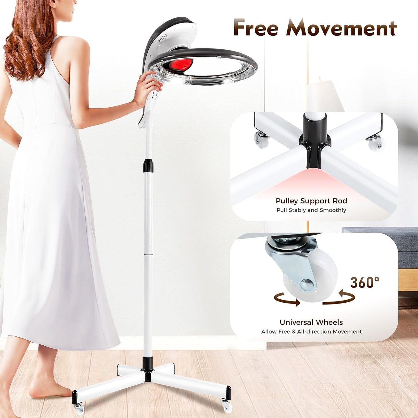 Multifunction Stand Hair Dryer, 950W Free-Stand Hair Dryer Color Processor Drying Perming Machine Orbiting Rotating Hair Perm Salon Styling