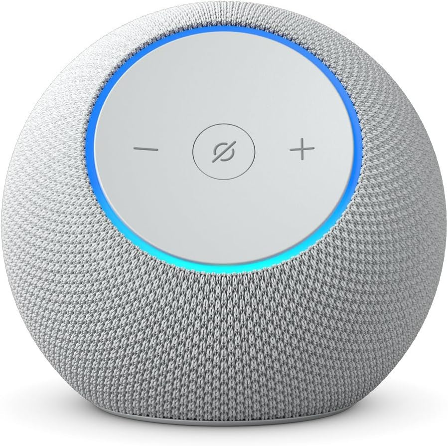 Echo Dot Max (Newest Model), Alexa Speaker with Room-Filling Sound and Nearly 3X Bass, Great for Living Rooms and Medium-Sized Spaces, Designed for Alexa+, Glacier White