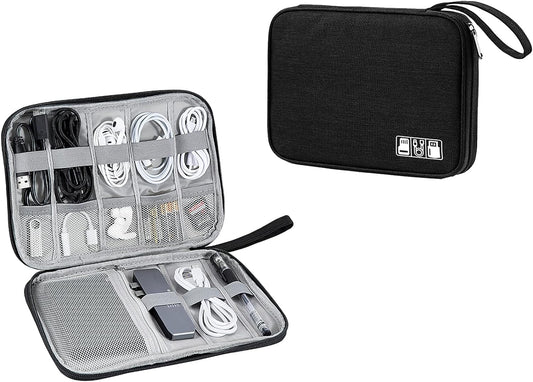 Electronic Organizer, Portable Cord Organizer, Travel Waterproof Electronic Storage Bag, for USB Cables, Chargers, Hard Drives, SD Cards and More