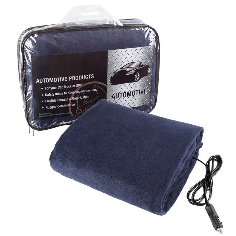 Heated Car Blanket Navy Blue 42-In X 52-In Polyester Heated Blanket