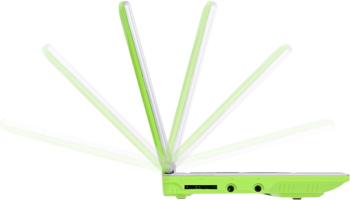 7 Inch Portable Mini Computer Laptop PC Netbook for Kids Android 12 Quad Core 32GB Wifi Built in Camera Youtube Flash Player (Green)
