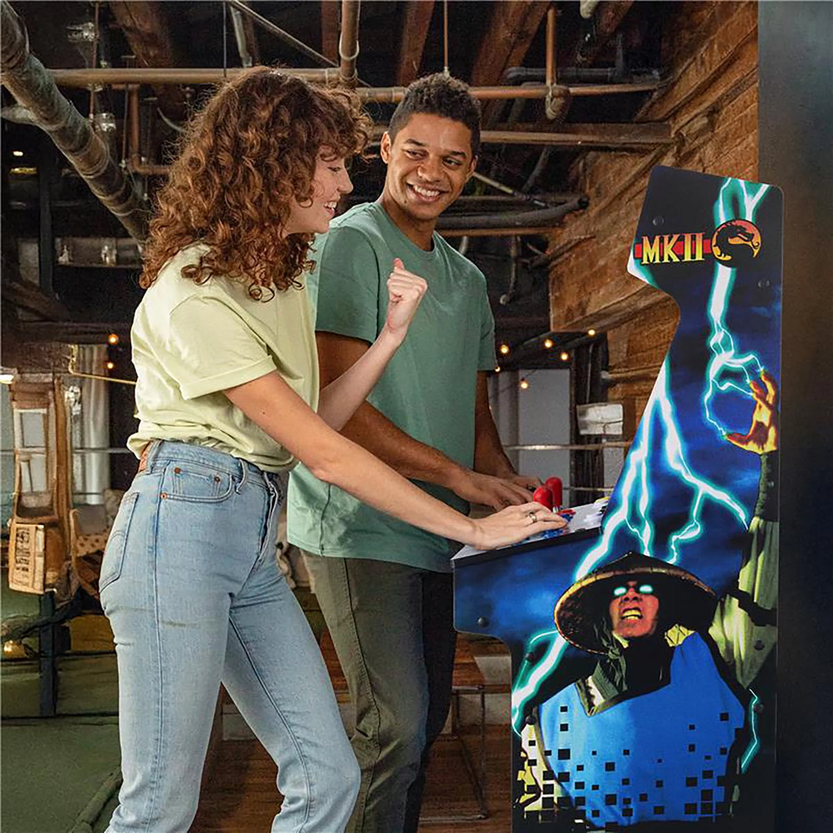 Mortal Kombat II Classic SE Arcade Machine – 4 - Foot Cabinet, 13 Classic Video Games, 15.6” IPS Display, Easy Assembly, Perfect for Home Gaming