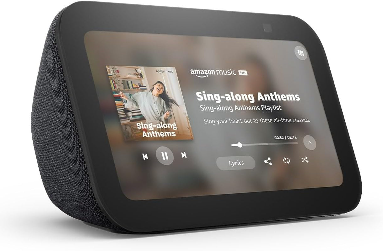 Echo Show 5 (Newest Model), Smart Display, Designed for Alexa+, 2X the Bass and Clearer Sound, Charcoal