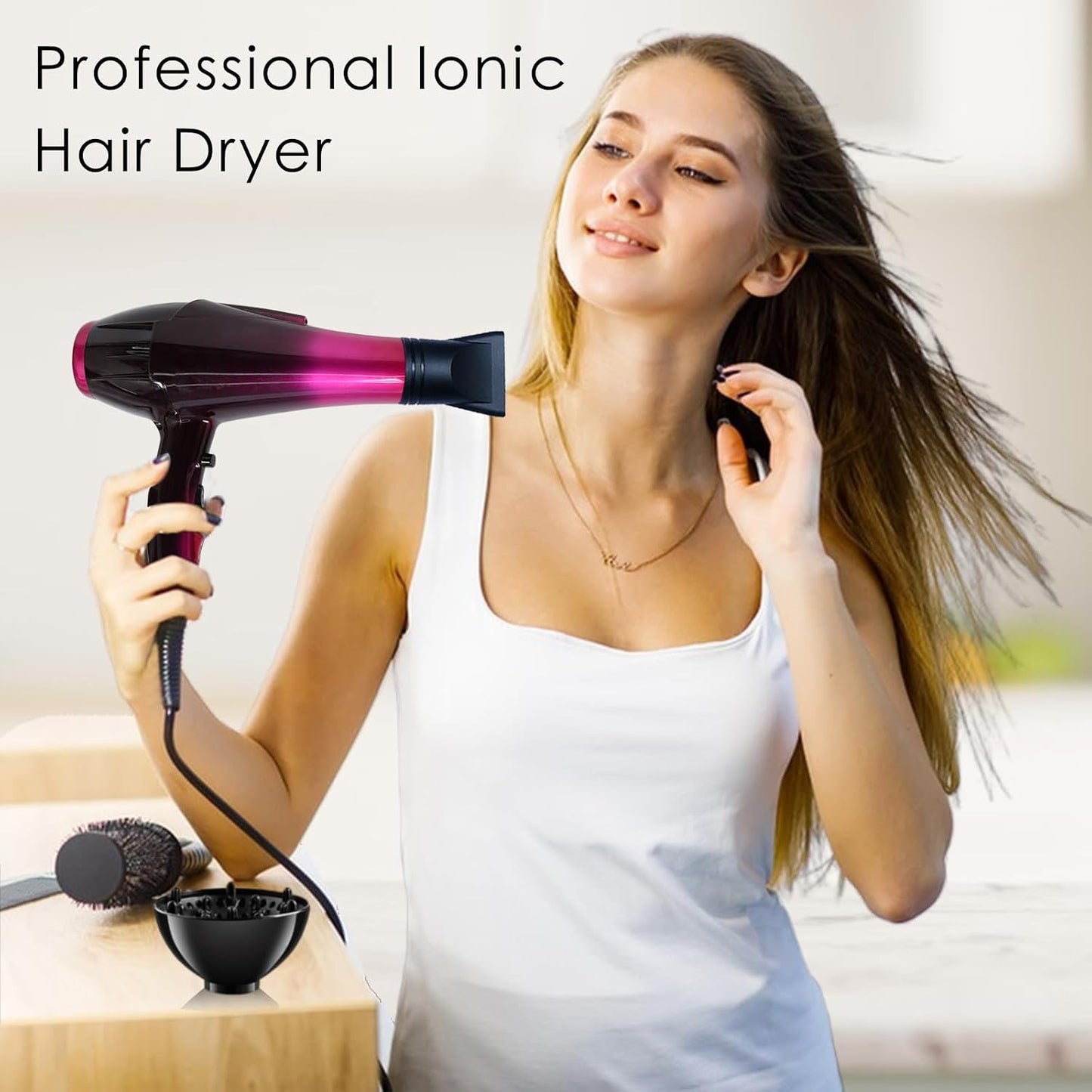 Hair Dryers for Women，3500 Watt Hair Dryer Powerful Blow Dryers | Salon Hair Dryer Quick Dry Ionic Hair Dryer with 3500 Watts AC Motor, High Speed Hair Dryer with Concentrator Diffuser