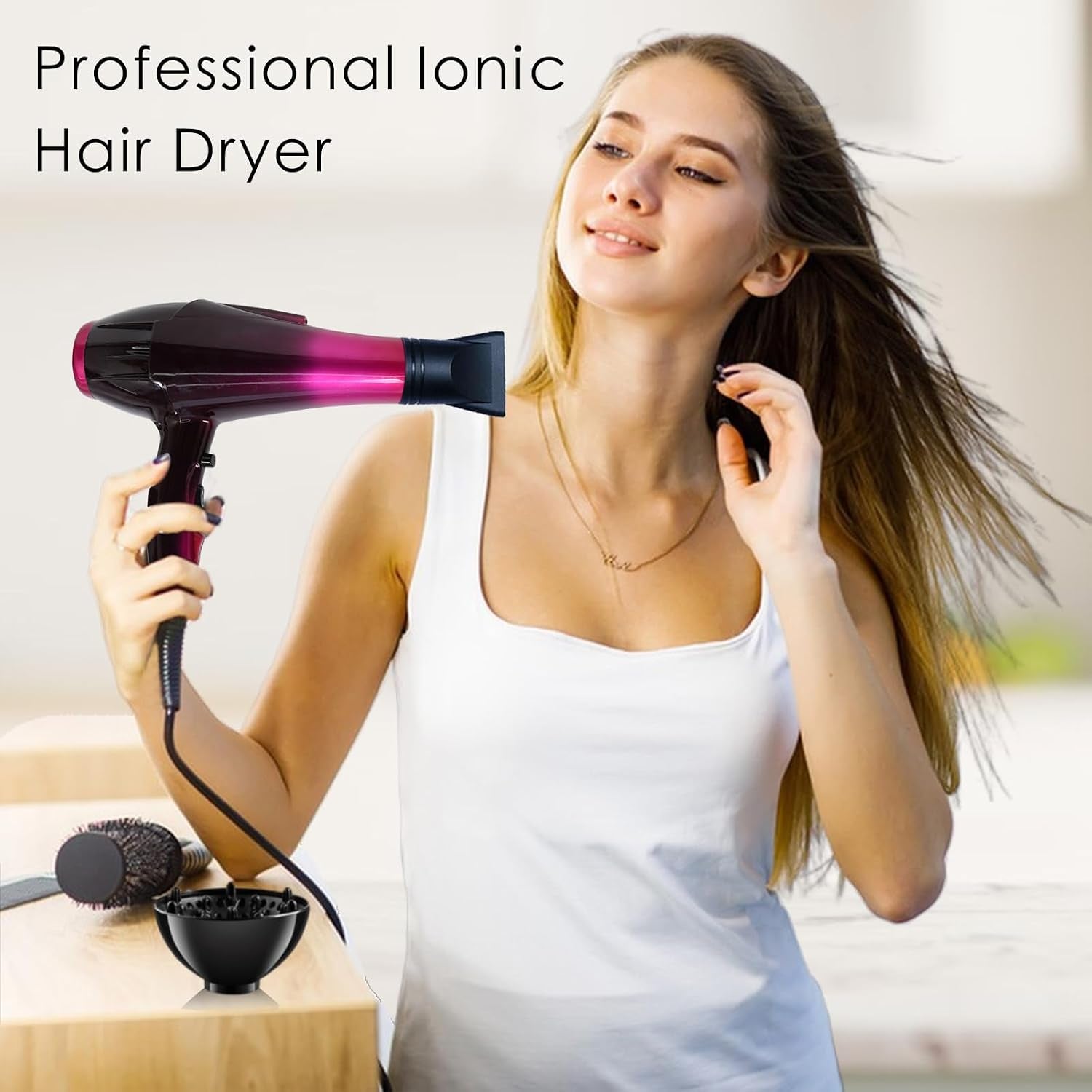 Hair Dryers for Women，3500 Watt Hair Dryer Powerful Blow Dryers | Salon Hair Dryer Quick Dry Ionic Hair Dryer with 3500 Watts AC Motor, High Speed Hair Dryer with Concentrator Diffuser