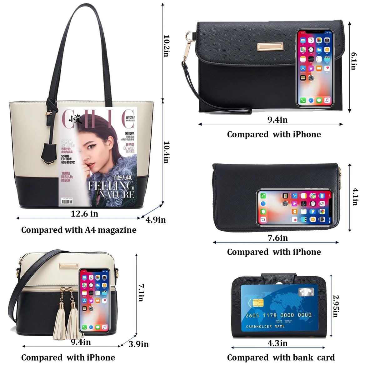 Satchel Purses and Handbags for Women Shoulder Tote Bags Wallets