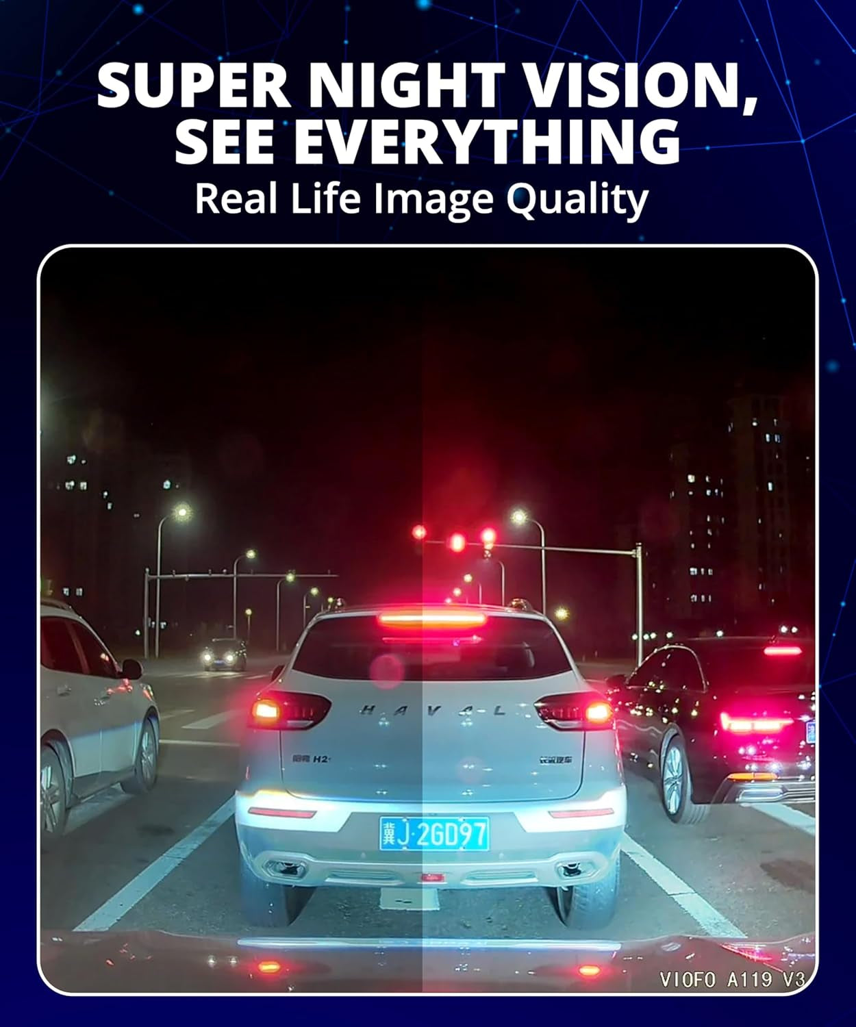 Dash Cam A119 V3 2K 2560X1440P Quad HD+ 60FPS Front Car Dash Camera, 5MP STARVIS Sensor, 140-Degree Wide Angle, GPS Included, Buffered Parking Mode, True HDR, Motion Detection, Time Lapse