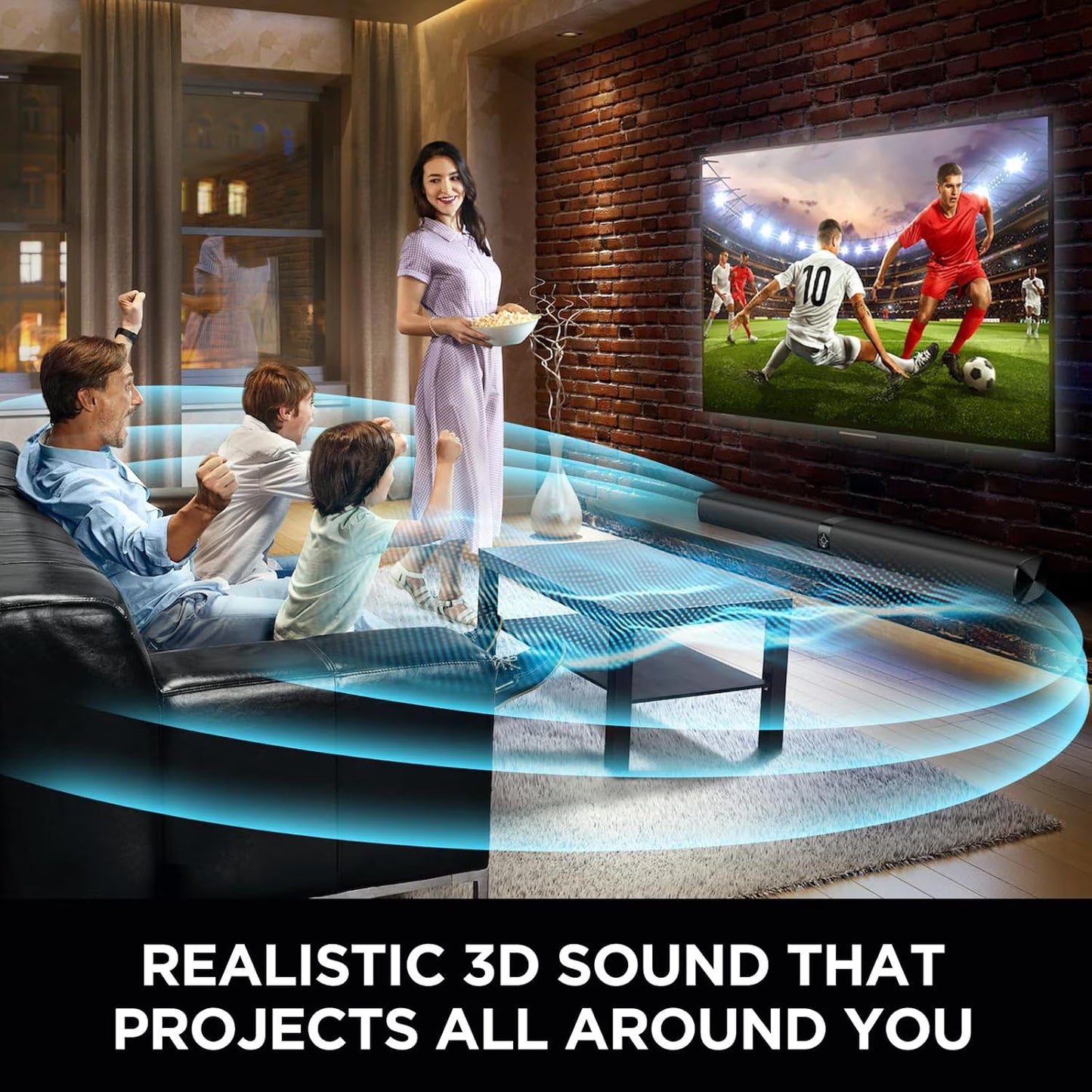 Sound Bar for TV, 2-In-1 Detachable Soundbar with Auto Volume Boost, TV Speakers with 3 EQ Modes, Bluetooth 5.3/Arc/Opt/Aux Connection for Pc/Gaming/Projectors