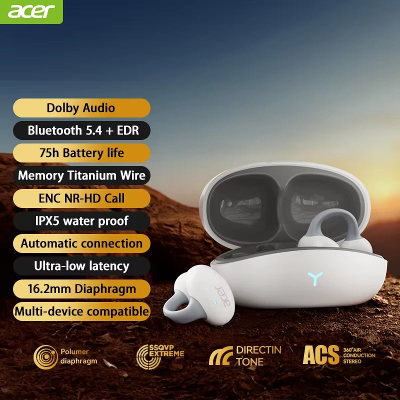OHR206 Clip-On OWS Bluetooth Earphpones IP5 Waterproof Dolby Sound Quality AAC/SBC Wireless Sports Bluetooth 5.4 Headphones