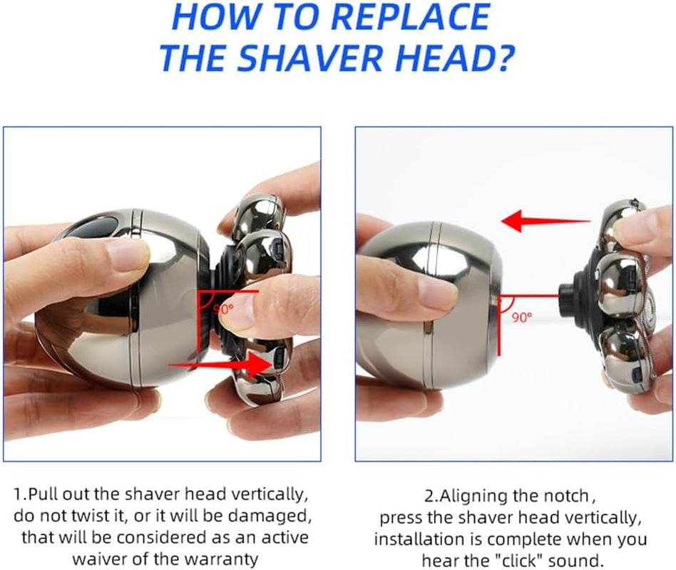 Head Shaver, 5 in 1 Waterproof with LCD Display Bald Head Shavers for Men, Wet Dry Electric Razor, 7DUSB Rechargeable Electric Shavers Bald (Grey)