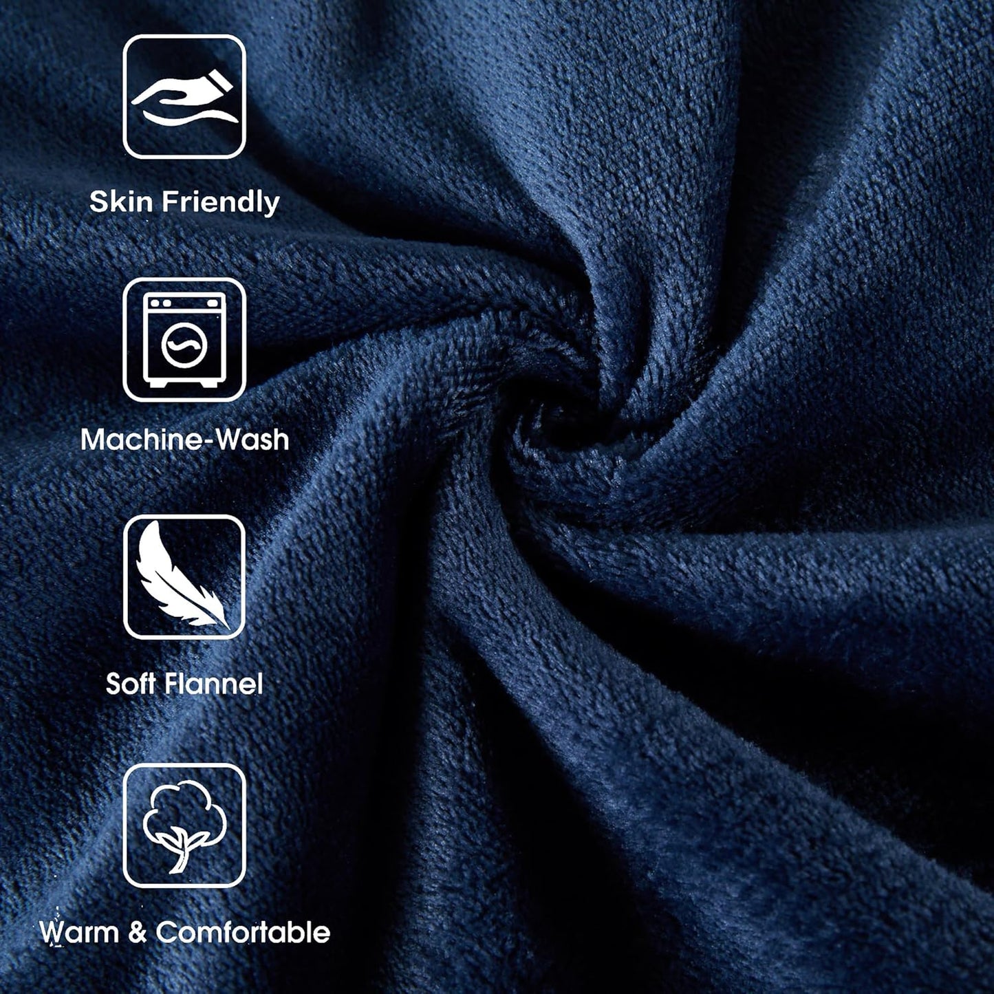 Electric Heated Blanket Twin,Super Cozy Soft 2-Layer Flannel 62" X 84" Heated Twin Size with 3 Heating Levels 8 Hours Auto Off, Machine Washable, ETL and FCC Certified, Home Office Use, Blue