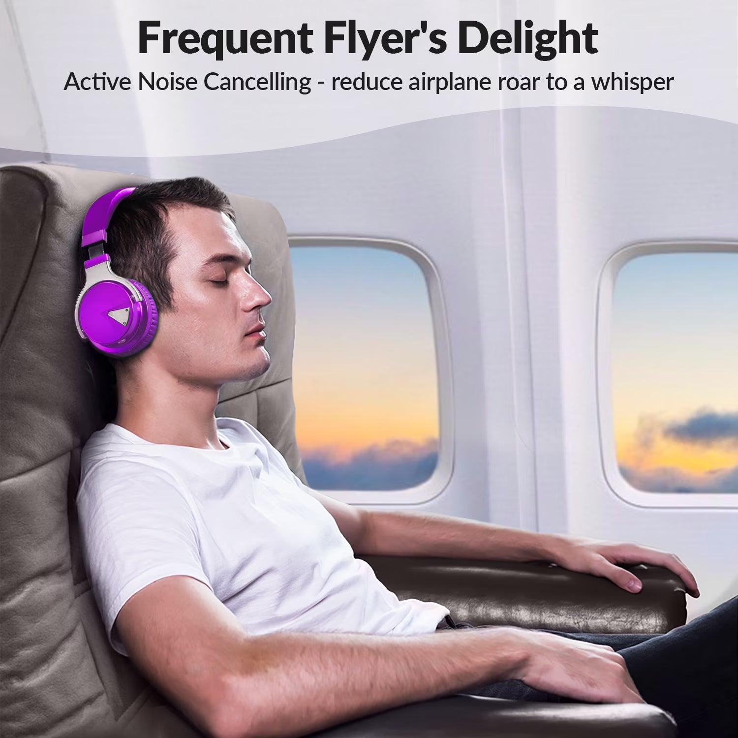 Bluetooth Noise-Canceling Over-Ear Headphones, E7Anc
