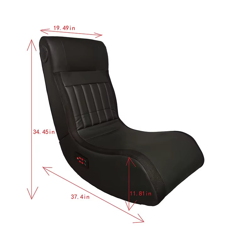 Foldable Gaming Chair with Onboard Speakers, LED Strip Lighting, Bluetooth Music Speakers, Vibration Massage, USB Charging Port