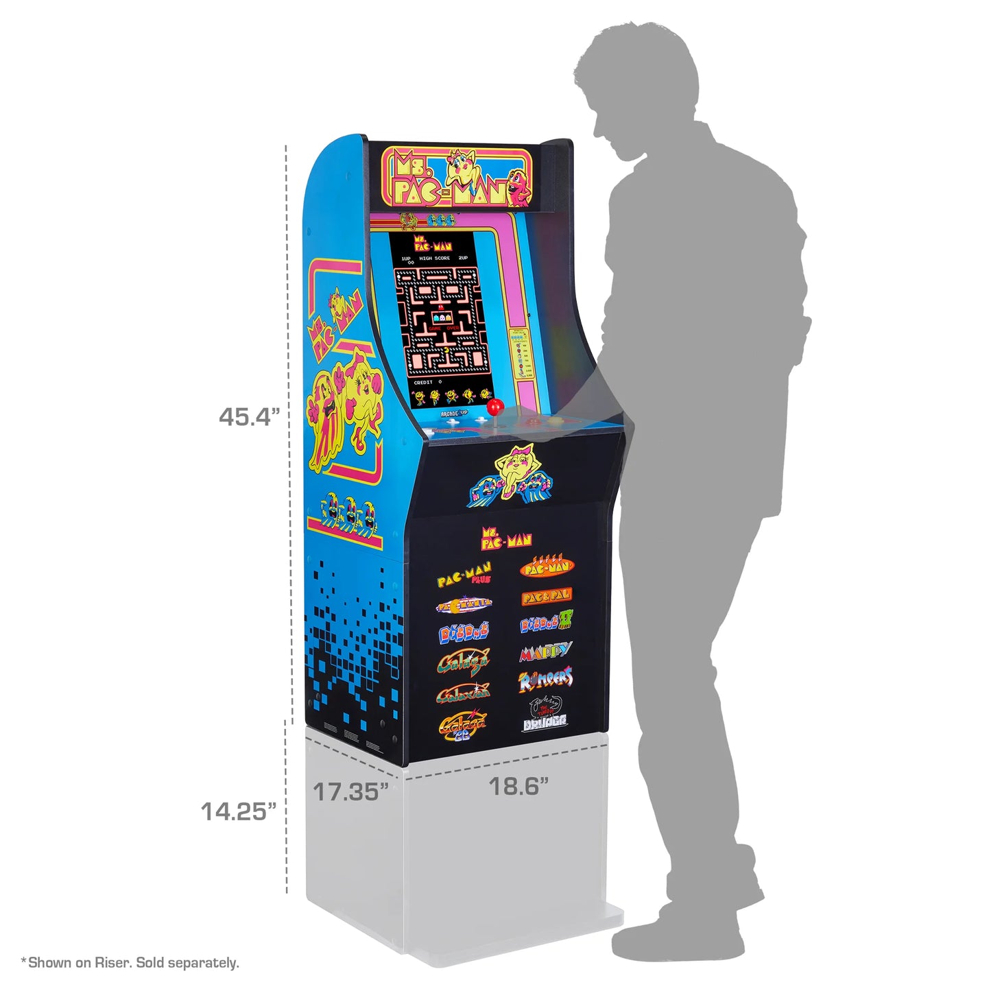 Ms. Pac-Man Classic SE Arcade Machine with 13 Games Included, 4 Feet Tall