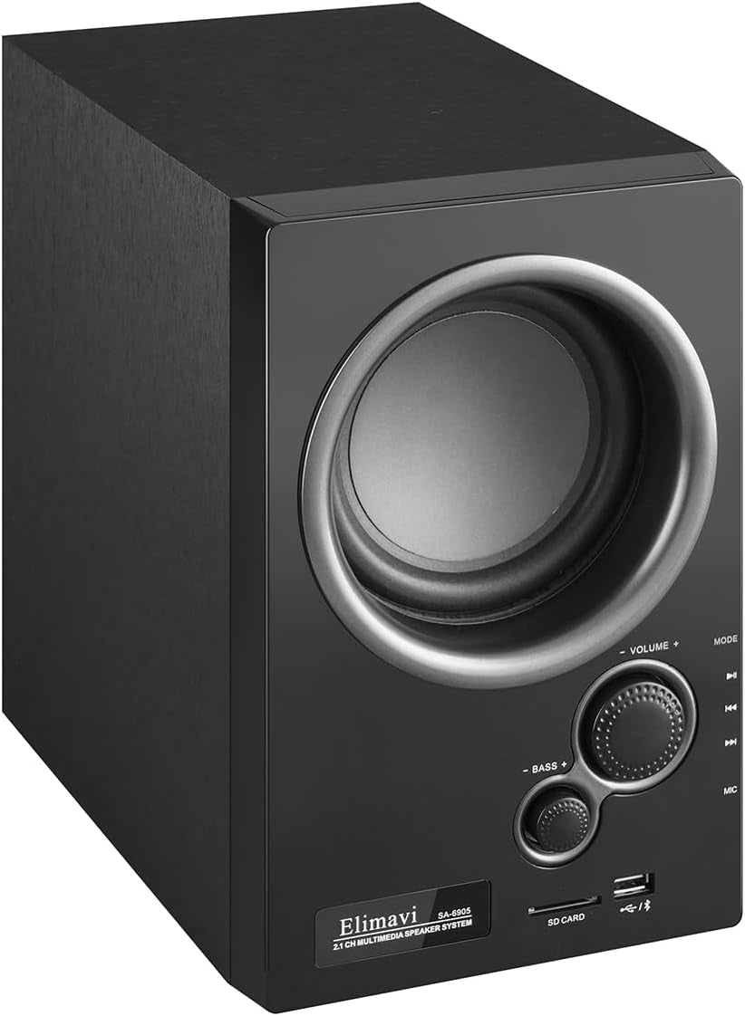 5.1 Home Theater Surround Sound System with 5.5-Inch Subwoofer | 200W Peak Power, Five 2.5-Inch Speakers, MDF Cabinets, USB, RCA, AUX and Wireless Audio Inputs