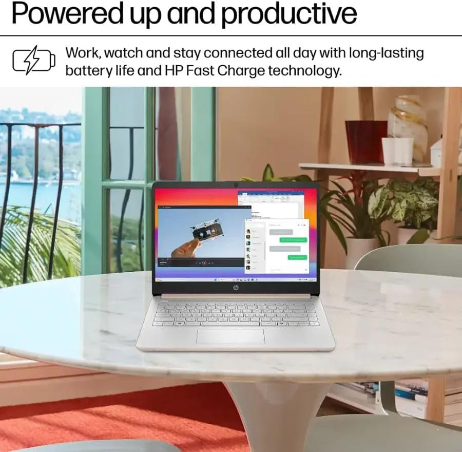 HP 14 Ultrabook Laptop • Intel CPU • 4GB RAM • 128GB UFS • up to 11.5 Hours Battery • Windows 11 Home • Rose Gold