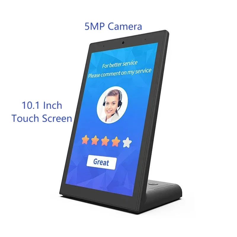 10.1 Inch L-Shape Desktop Tablet Vertical Screen Kiosk Android 11 Tablet Touch Screen Display Restaurant Customer Ordering POS