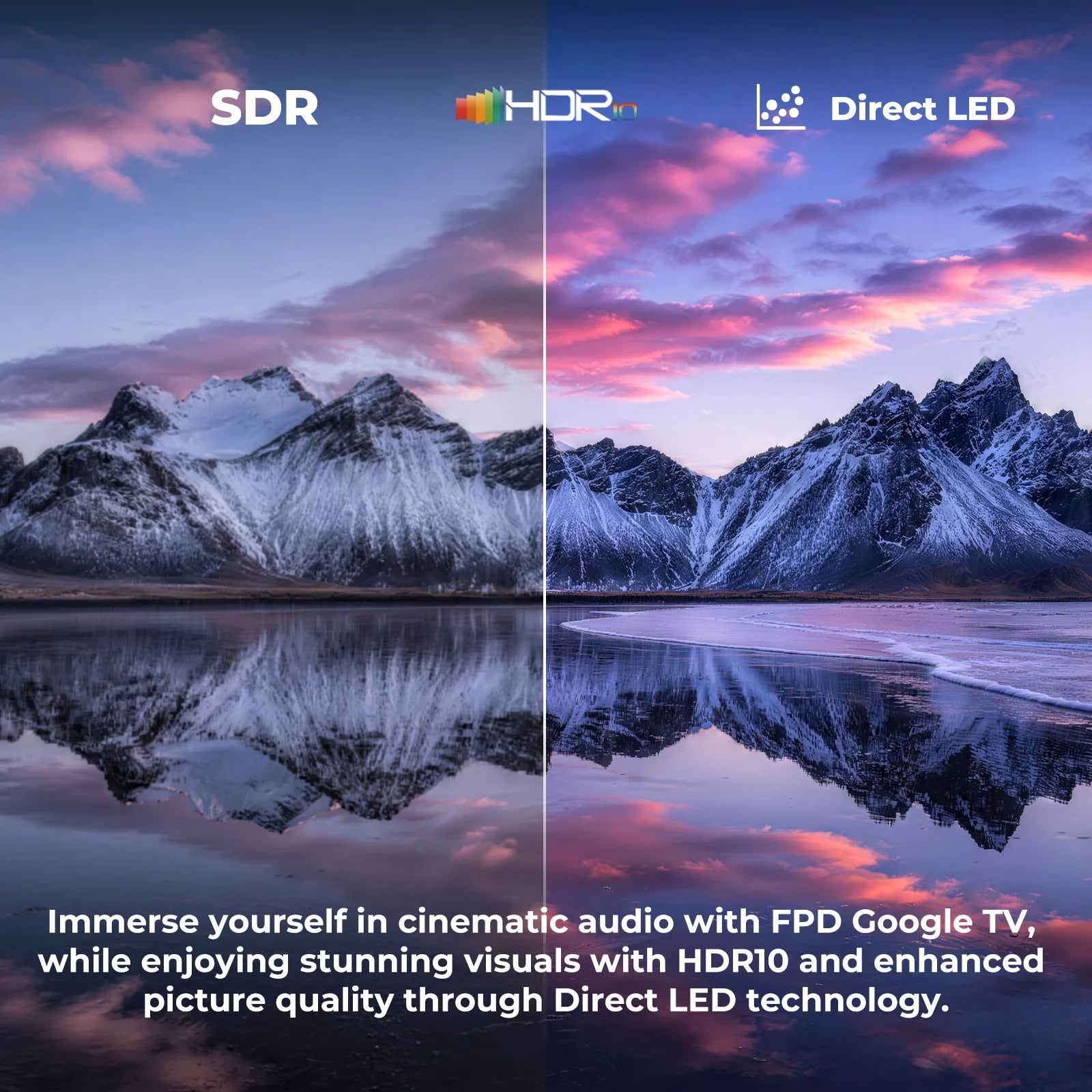 32-Inch Smart TV, 720P HD Google TV with Google Play Built-In Google Cast , Dolby Audio, Hdr 10, Flat Television with Assistant Voice Control