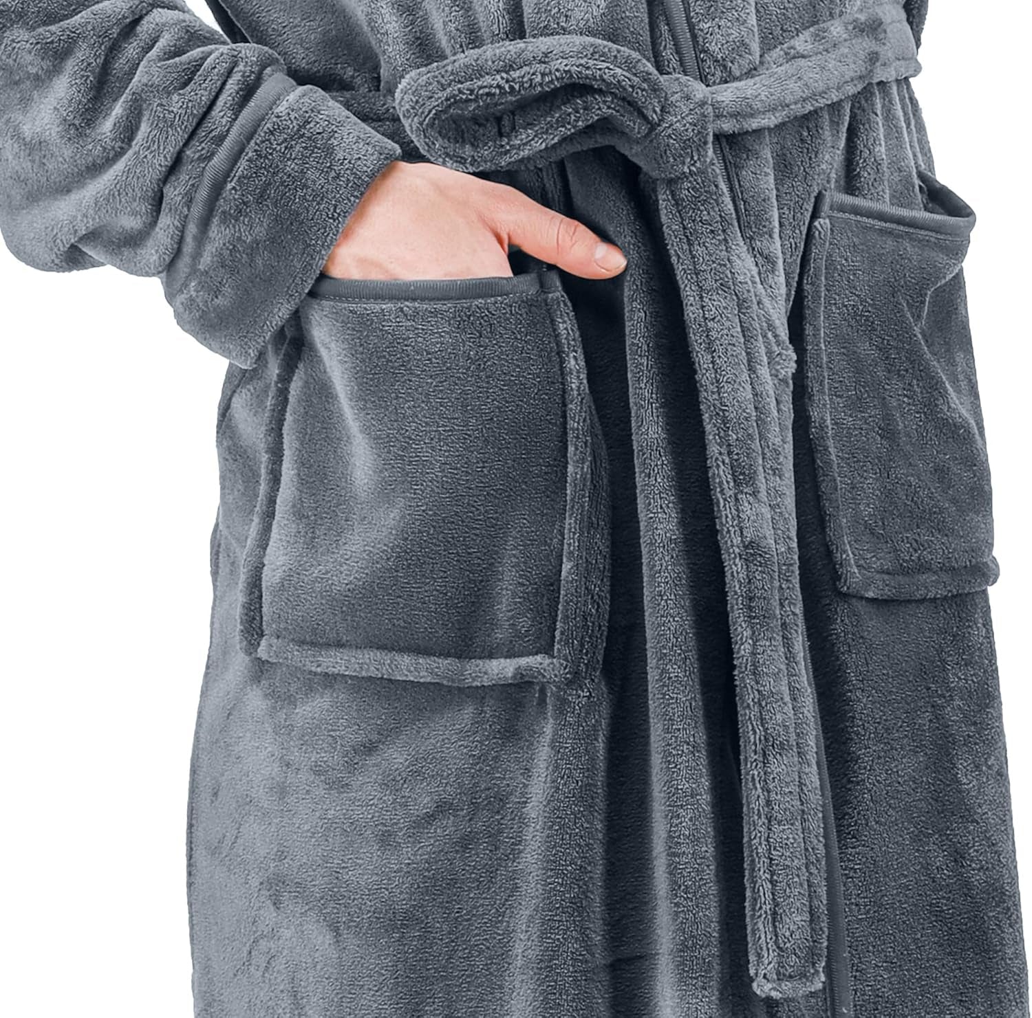 Mens Robe, Luxury Plush Fleece Mens Bathrobe, Spa Bath Robe for Men