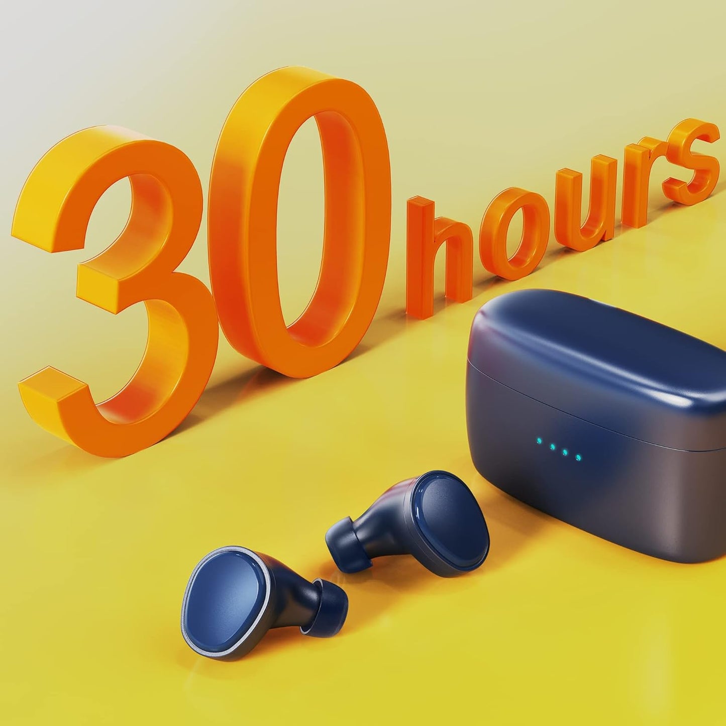 E9 True Wireless Earbuds, Royal Blue – Wireless In-Ear Headphones for Running and Sport – Bluetooth Earbuds with a Comfortable, Secure Fit, 30 Hour Battery, Great Sound