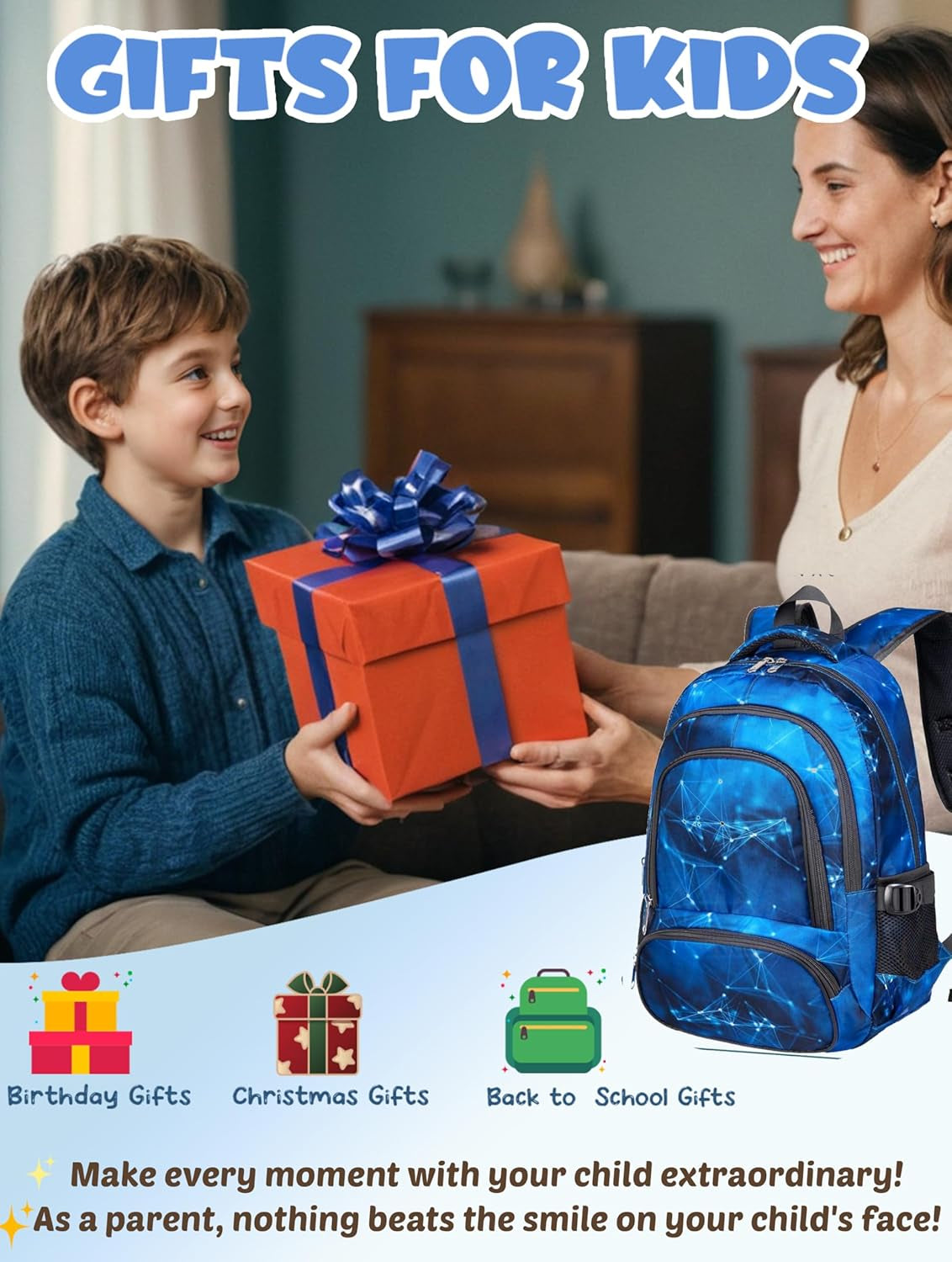 Boys Backpacks Set with Lunch Bag for Kids Primary Elementary School Bags for Teens Middle Book Bags with Insulated Lunch Box for Adolescentes Back to School Travel Aged 8-10 Blue18