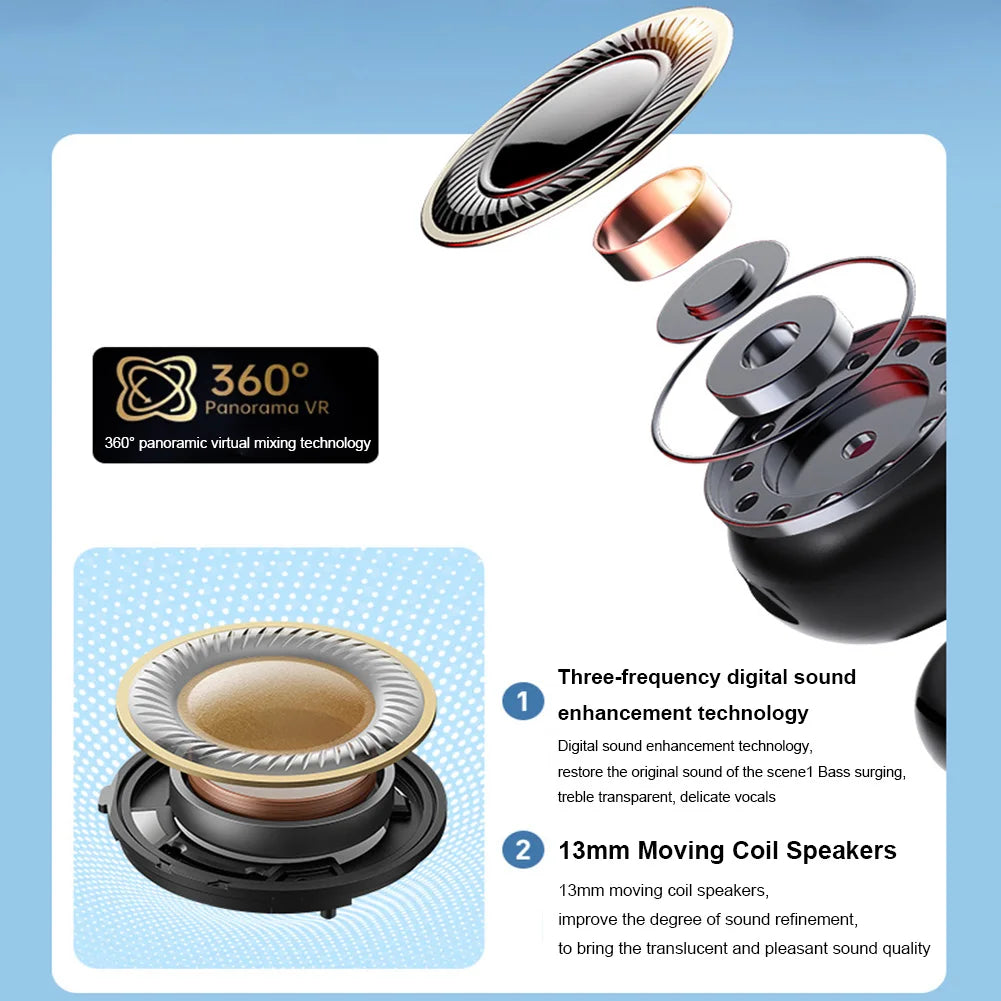 Wireless Ear Clip on Earphone Bluetooth-Compatible 5.4 Headset Waterproof Clip on Headphone Fitness Earbuds for Running Fitness