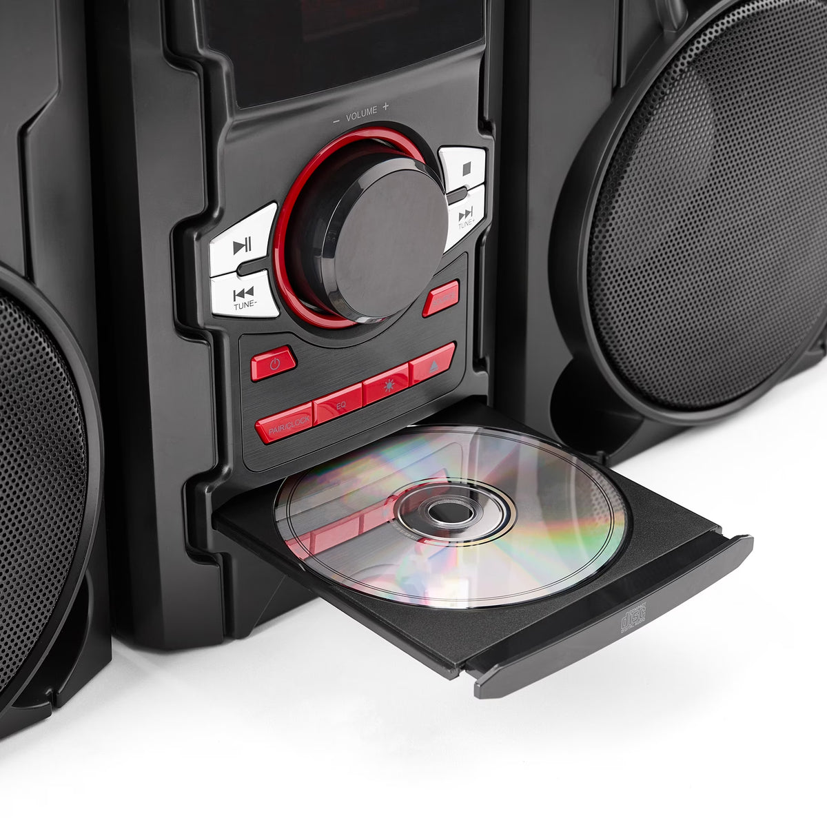 . CD Stereo System 100W with Bluetooth and USB Charging