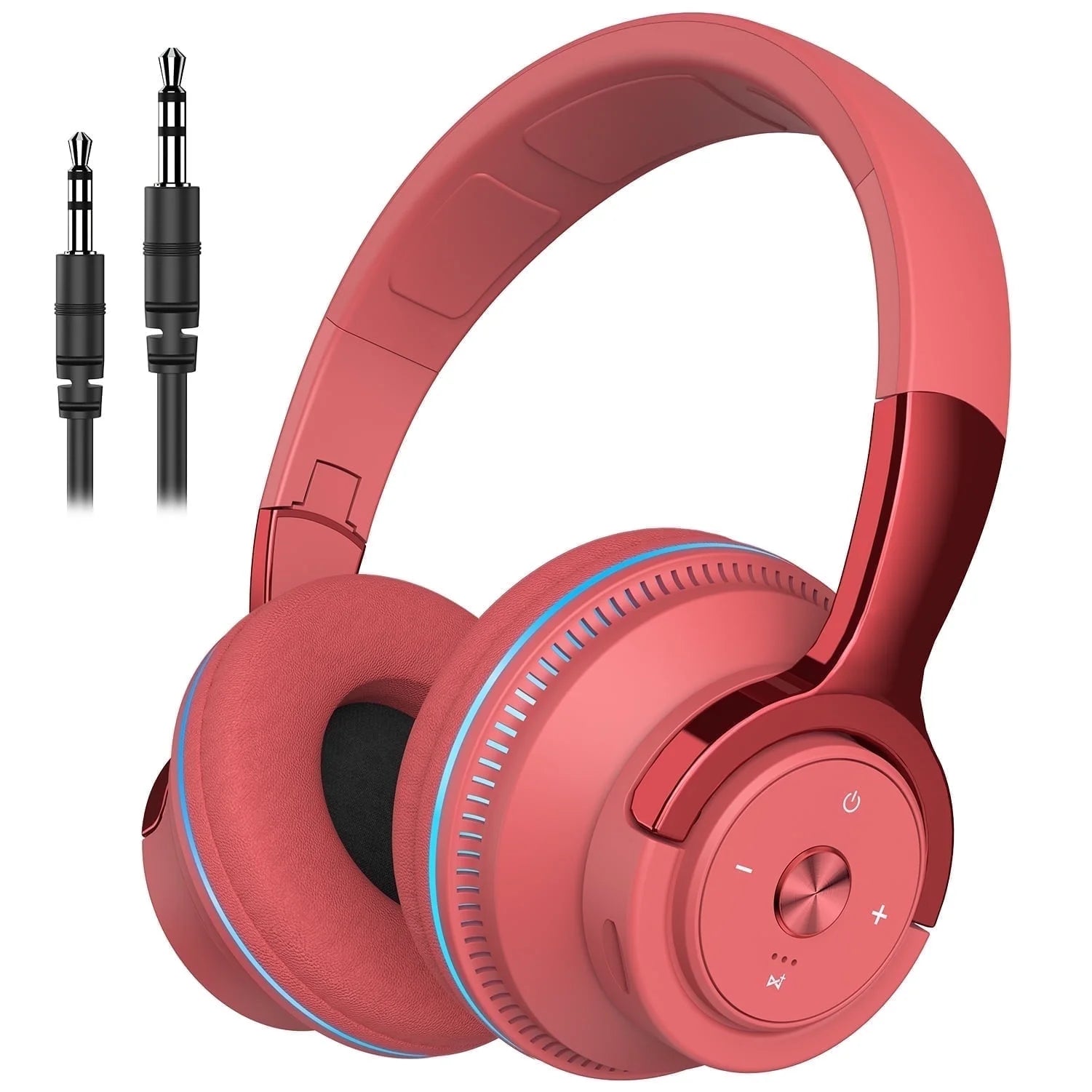 Wireless On-Ear Headphones, Upgraded Bass Hifi Stereo, Foldable and Wireless Wired Mode, Noise Isolating Over-Ear Headphones with Mic and Volume Control for Computer Laptop Mobile