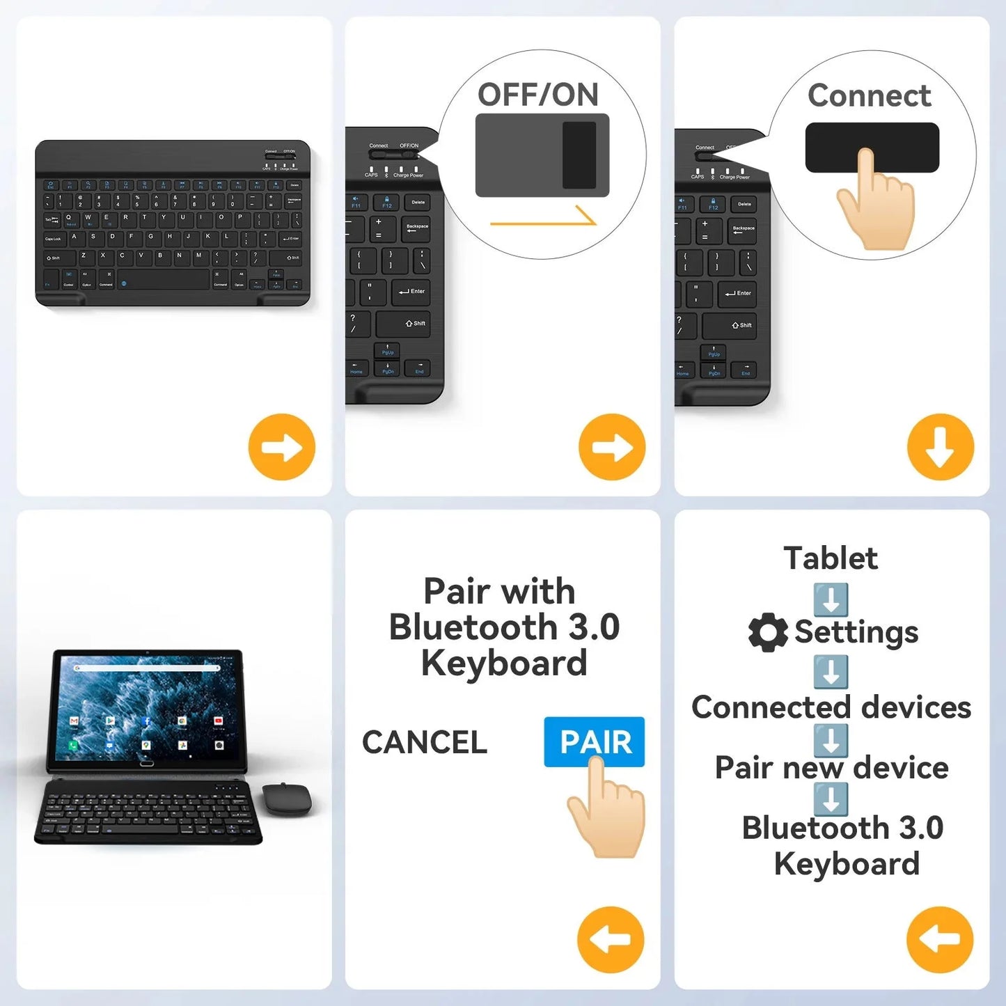 Android 13 Tablet , 4GB+64GB Storage Tablet with Keyboard, Google GMS Certified, Dual 13MP+5MP Camera, Wifi, Bluetooth, IPS Full HD Display