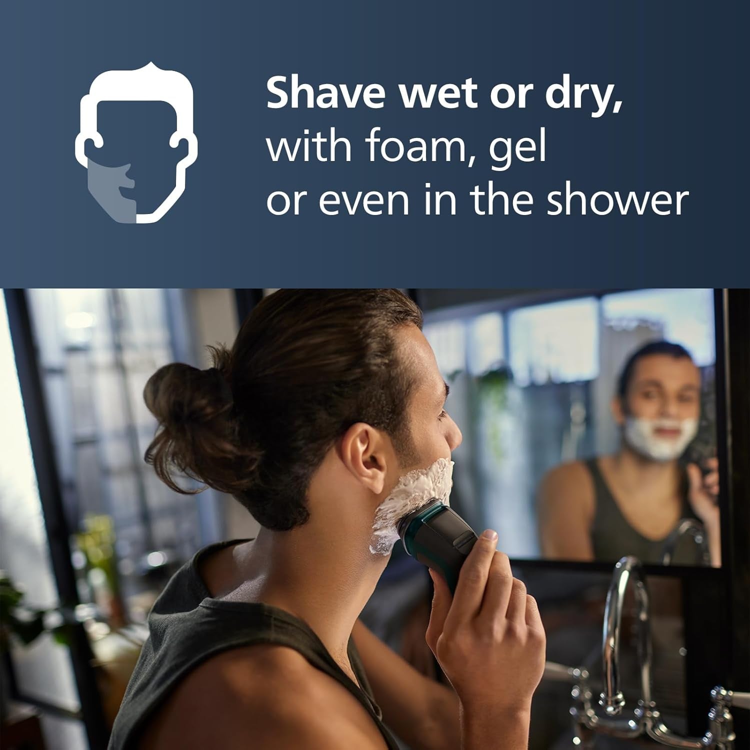 Shaver 2600 Series, Wet and Dry Electric Shaver, Pop-Up Trimmer, P-Cap, Travel Pouch, Dark Forest Green, Model X3052/91