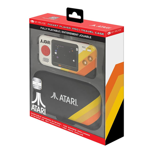 Atari Pocket Player Bundle: Portable Video Game Console with 100 Games, Travel Case and Screen Protector Included