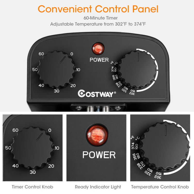 Electric Deep Fryer 5.3Qt/21-Cup Stainless Steel 1700W with Triple Basket