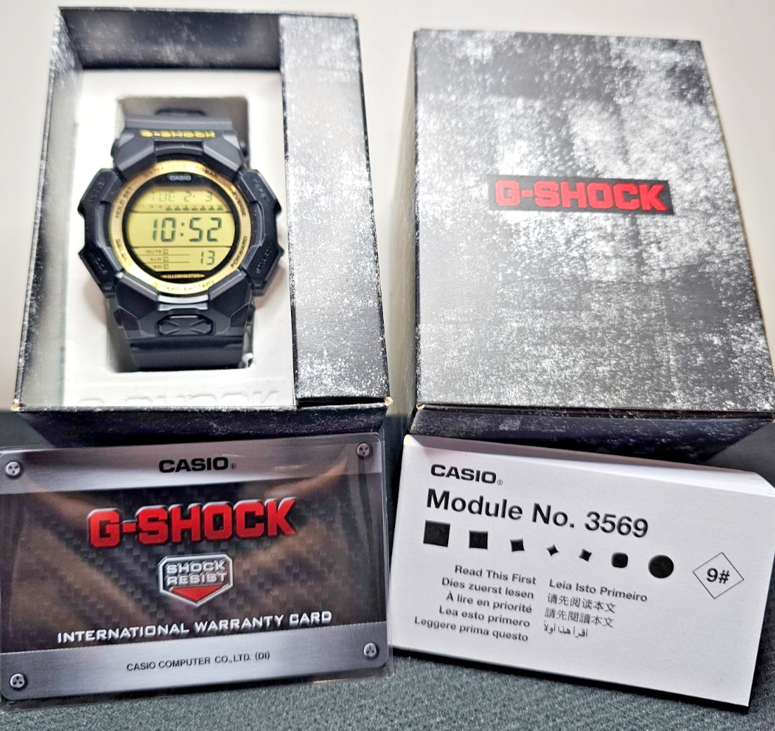 CASIO: G-Shock GD-010-1A SERIES - Gold and Black Resin World Time - Wrist Watch