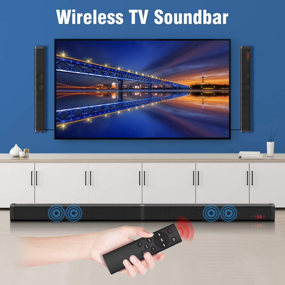 Sound Bar for TV 120W Wireless Bluetooth 5.0 Soundbars 3D Surround Sound System Home Theater Speaker Split Soundbar