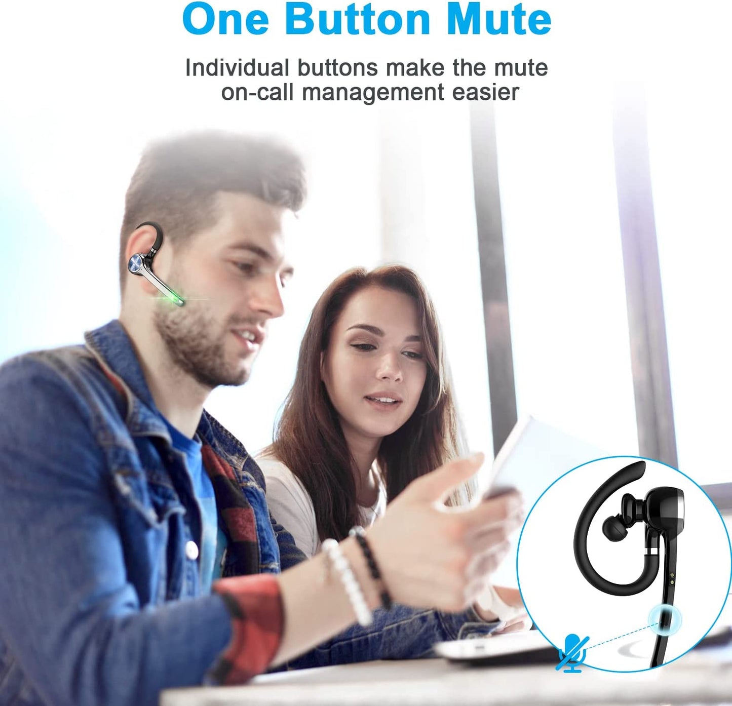 Auricular Inalámbrico Bluetooth Con Estuche De Carga De 500Mah Para Teléfonos