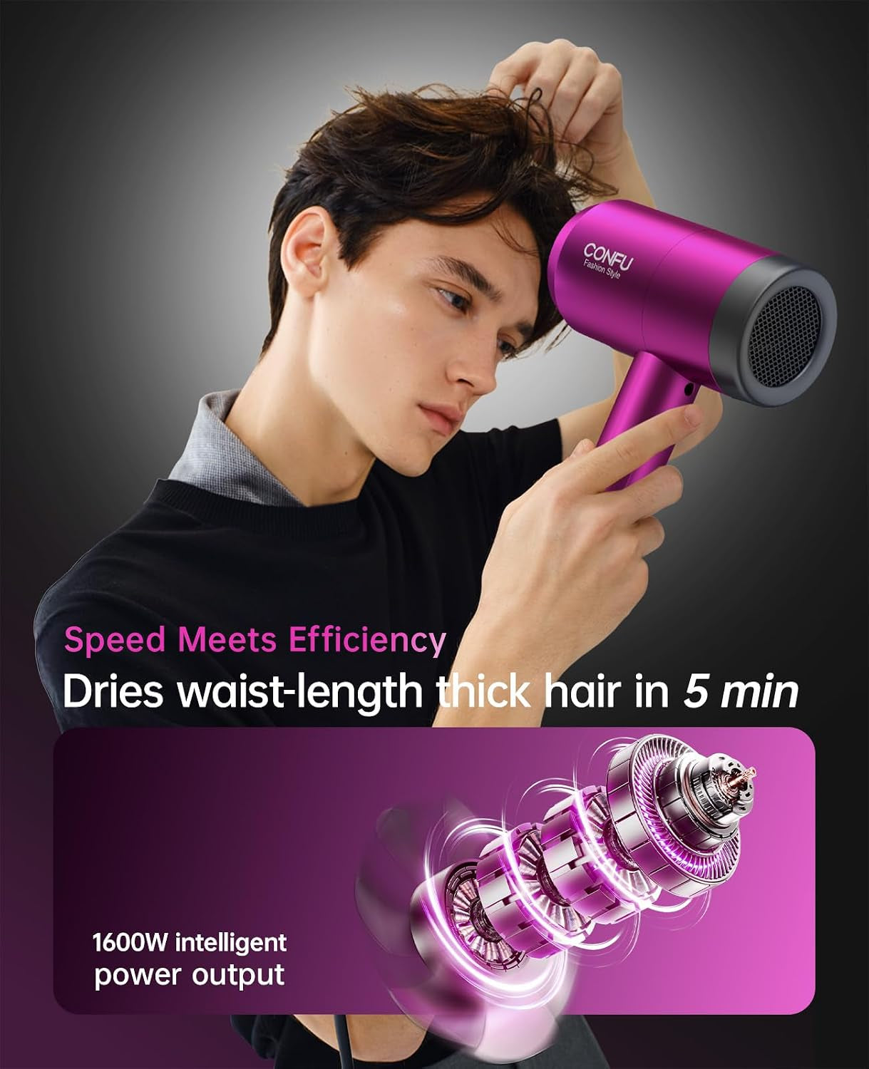 Hair Dryer,  Hair Dryers for Women, 21000PRM Professional Hairdryer, Portable Lightweight Fast Drying Negative Ionic Blow Dryer, Hair Dryers with Diffuser for Home Travel