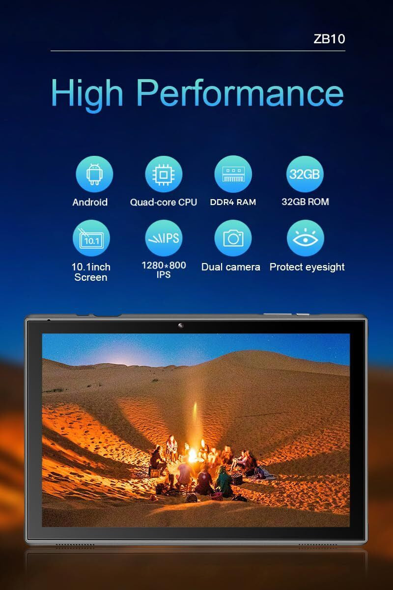 Tablet 10 Inch Android Tablet PC, 10.1 Android 14 Tablets, DDR4 6GB RAM 32GB ...