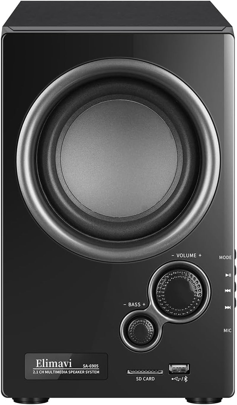 5.1 Home Theater Surround Sound System with 5.5-Inch Subwoofer | 200W Peak Power, Five 2.5-Inch Speakers, MDF Cabinets, USB, RCA, AUX and Wireless Audio Inputs