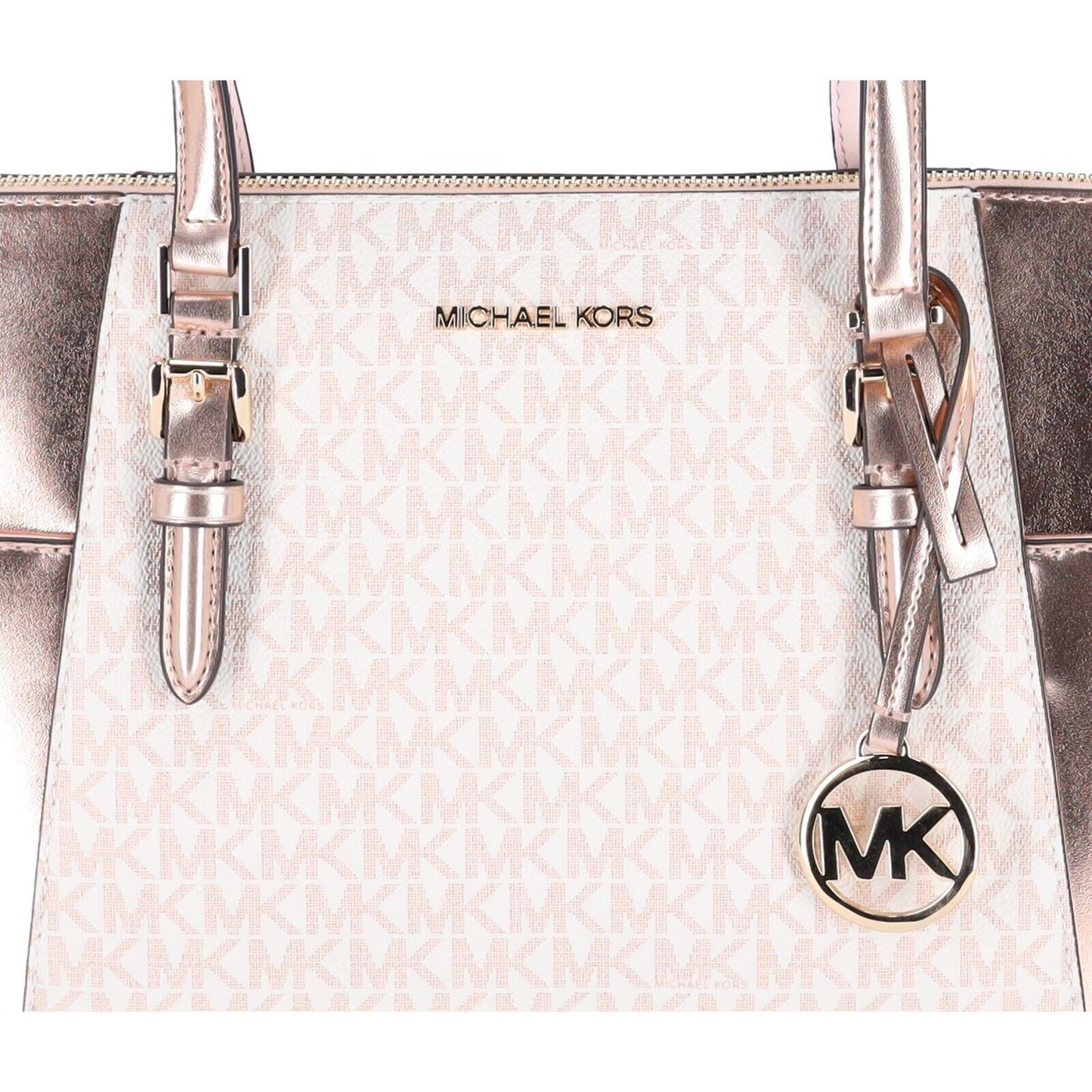 Michael Kors Charlotte Top Zip Tote MK Signature Shoulder Bag