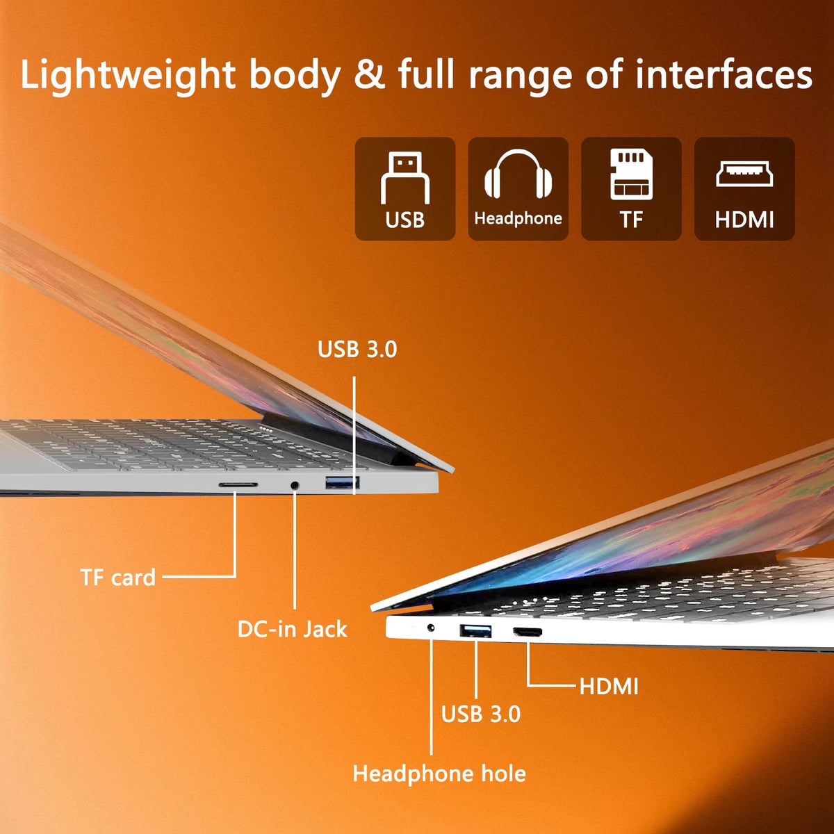 14.1" Laptop Computer, 6GB RAM 128GB SSD, Intel N3450 , HD Display, Windows 11 , Wifi5 BT5.0, Laptop for Business, Student, Office